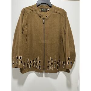 Bob Mackey Wearable Art Blazer Jacket Vintage XL Brown Women’s Rare Embroidered